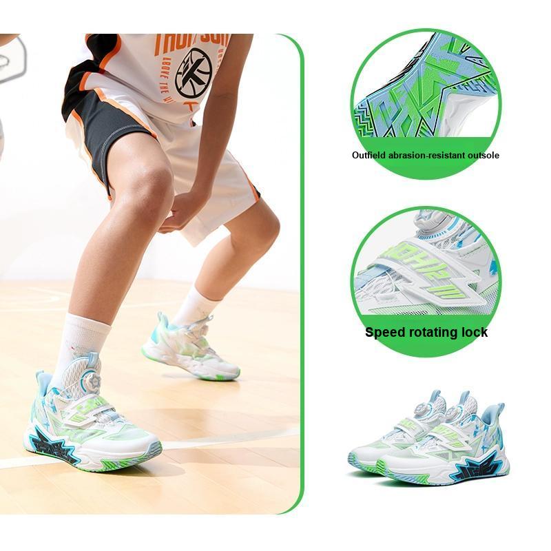 Anta Kids Cement Crusher Comfortable Sports Non-Slip Shock Absorbing Wear-Resistant Low-Top Basketball Shoes Kids Basketball Shoes 312321124H-4