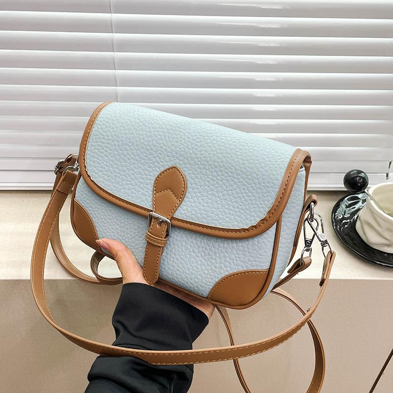 Retro Small Bag Women's Bag Summer New Fashion Shoulder Bag Fashion Crossbody Contrasting Color Small Square Bag Tide