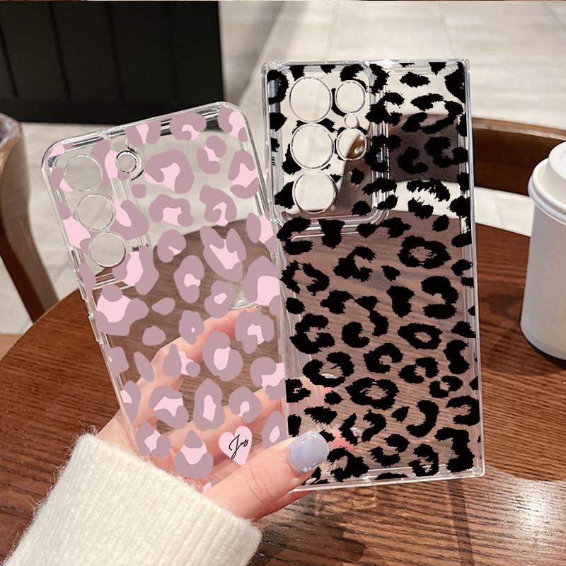 Leopard Print Pattern Phone Case For Samsung Galaxy S26 S25 S24 S23 Ultra S22 Plus S24 S21 FE S25 Edge Clear Silicone Soft Cover