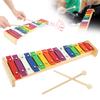 1 Pc 15 Tone Xylophone Glockenspiel Colorful Wooden Xylophone with 2 Mallet Music Instrument for Preschool Educational Learning