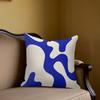 Blue Swirls Minimalist Square Jacquard Pillow Cover for Sofa Office Waist Cushion Cover Home Decorative Pillowcase