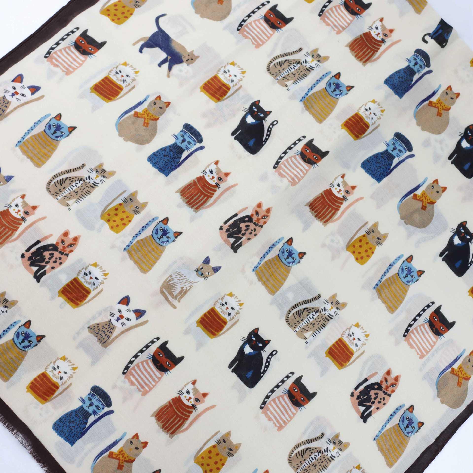 

Длинный шарф с принтом Kitten Paradise 32 из сатина — защита от солнца и теплая шаль для путешествий и отпуска 88*180 cm хаки