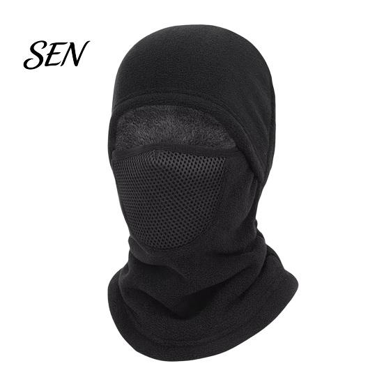 Outdoor Windproof Headwear Thermal Fleece Balaclava Hat, Full Coverage Face Mask, Integrated Warm Neck Gaiter Hat And Warmer for Motorcycle