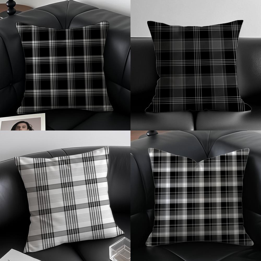 Black white and gray Cushion Cover Pillow Case Antidustmite Invisible zipper silky plush cushion