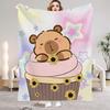 1 Stück Rosa Digital Bedruckte Capybara Stil Flanelldecke Matratzenbezug Decke für Familienbetten Sofas Büros Camping im Freien