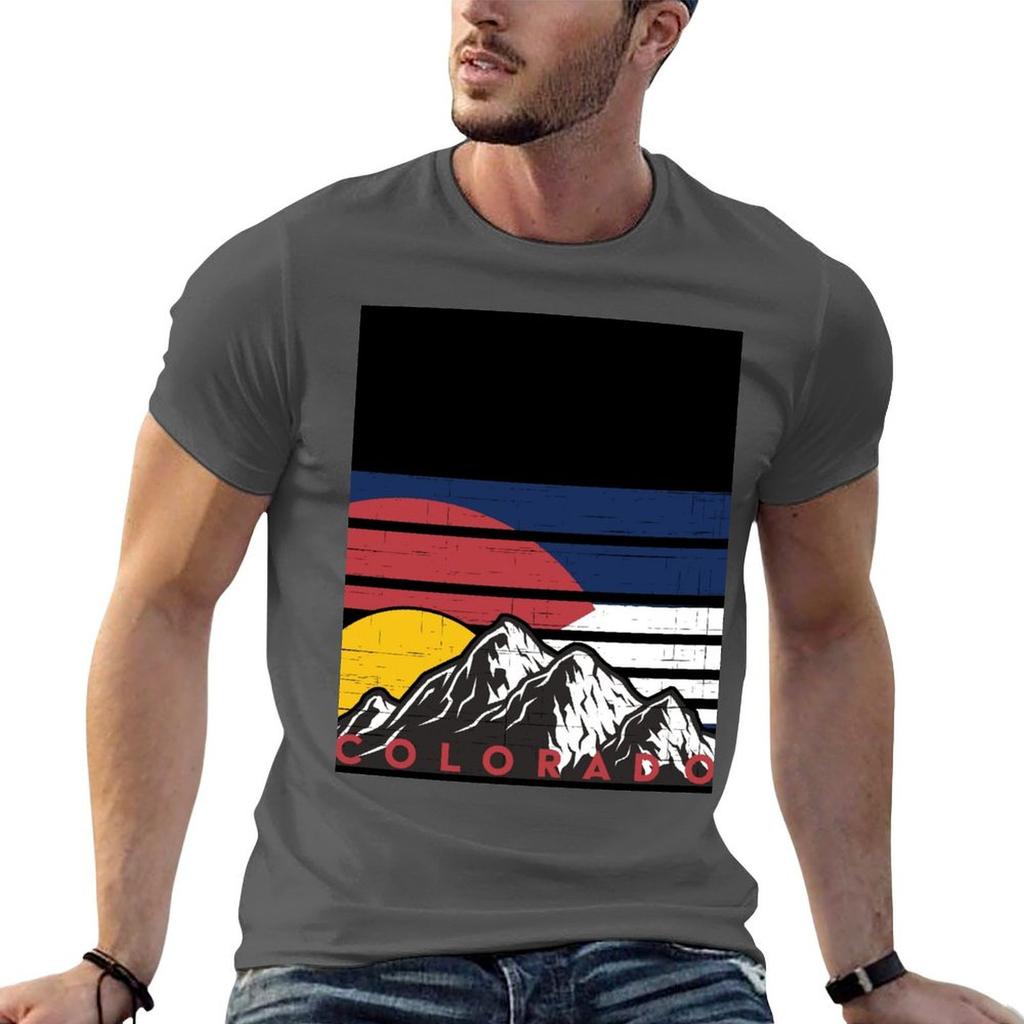 Colorado State Flag Retro Vintage Colorado Mountains Tshirt Unisex T Shirts Graphic T Shirt Unisex Designer Tshirt