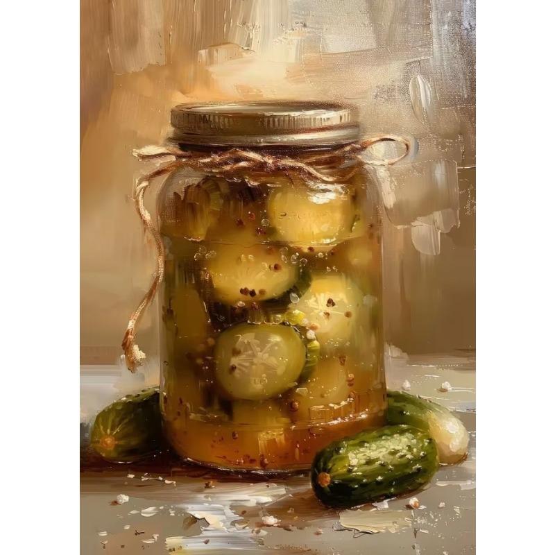 Vintage Tomatoes Spice Lemons Honey Jar Milk Glass Still Life Posters Canvas Printing Wall Art Picture for Kitchen Gifts