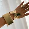Hip Hop Exaggerated Wide Cuff Bangle/Finger Ring Stylish Geometric Jewelry Handmade Accessories for Women and Men