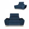 Bosso Lounge Chair Family Furniture Navy Blue Velvet Recliner Headrest