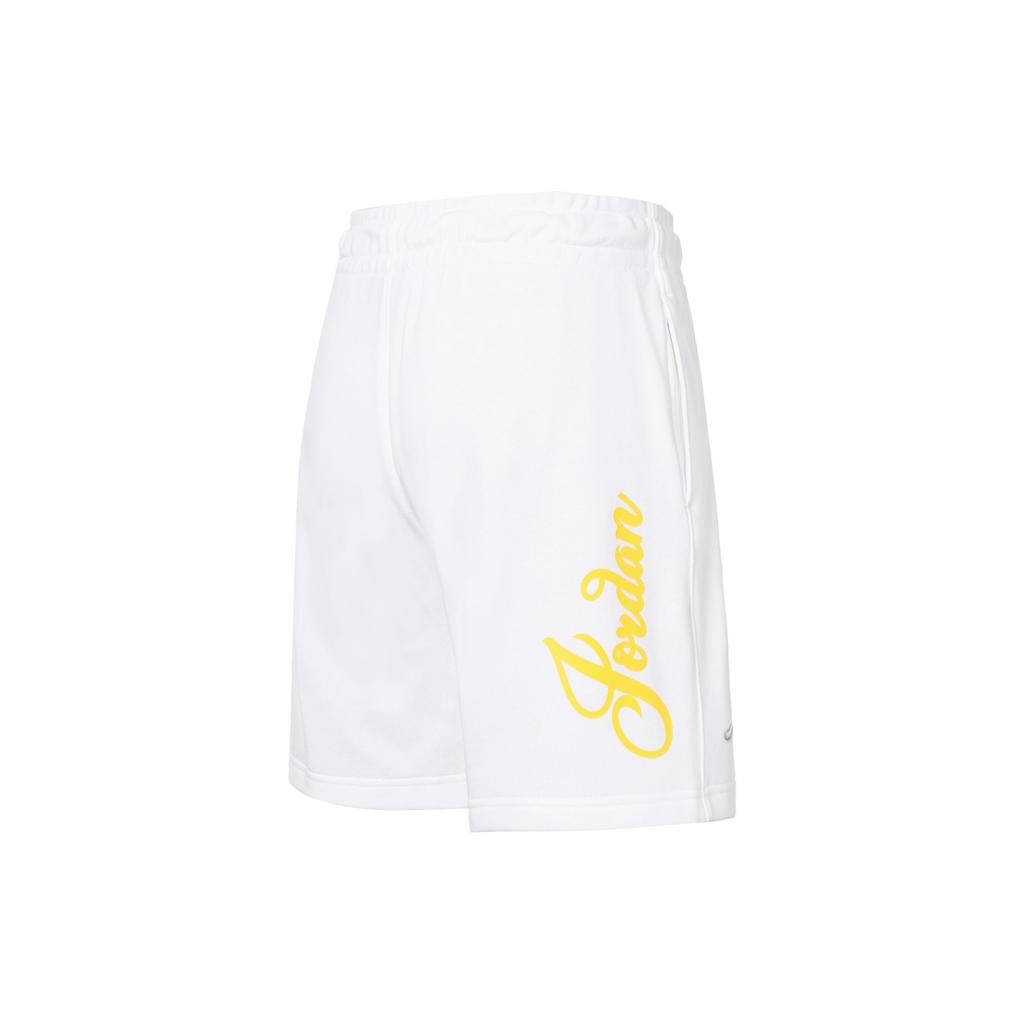 Jordan Logo Print Drawstring Loose Straight Shorts Women Bottoms White DZ3388-100