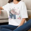 Floral Elephant T-Shirt | Baby Elephant Tee Animal Tee Shirt Gift for Her Mom Grandma Family Friend Sister Crew Team Party Aunt