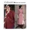 Demana Elegant Peach Velvet V-Neck Lace Puff Sleeve Dress