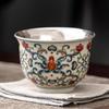 Sushi Ceramic Yongle Blue and White Gilt Silver Teacup