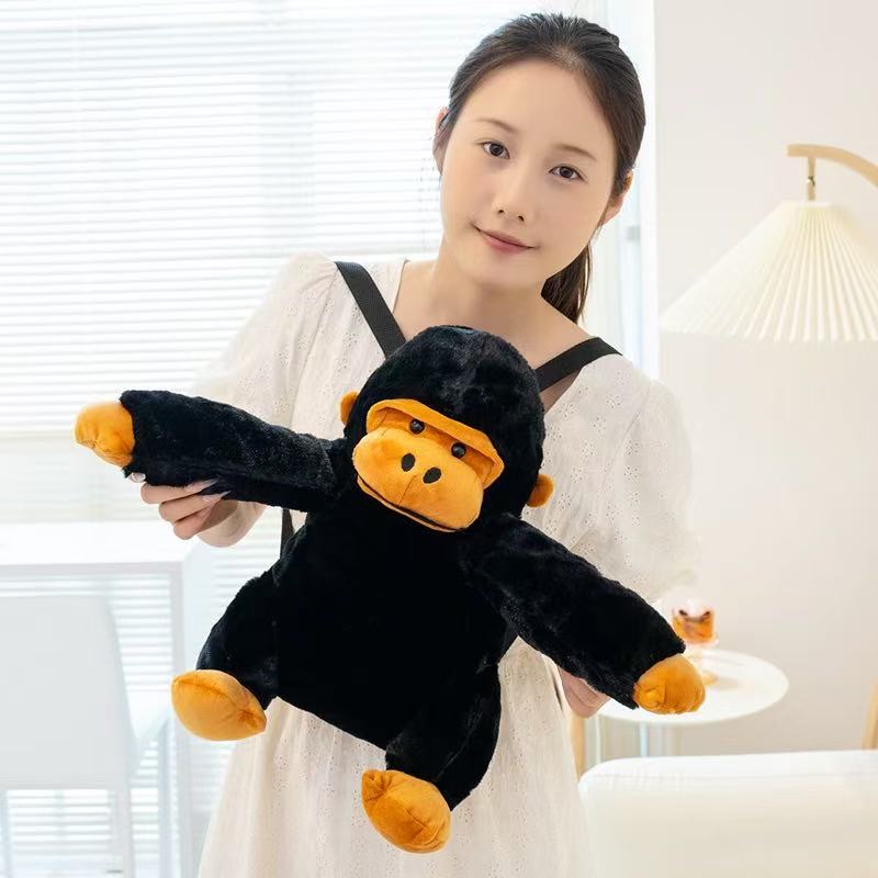32cm Neuer Gorilla King Kong Rucksack Simulation Gefülltes Plüschtier Puppe Cartoon Anime Niedlich Kindergeburtstagsgeschenk Lustige Puppe