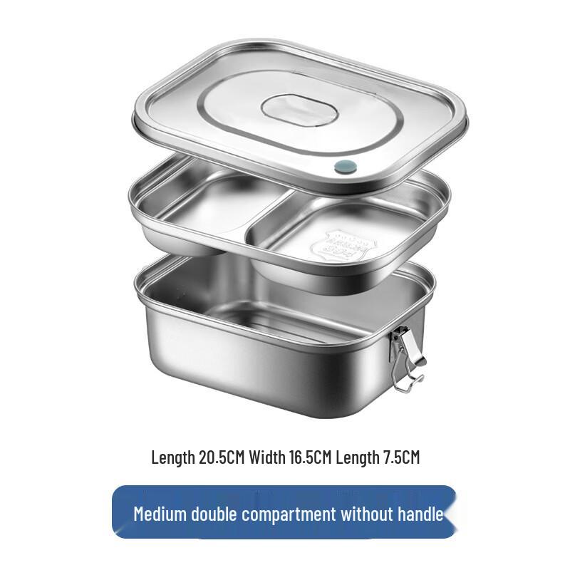 304 Stainless Steel Double-Layer Two-Compartment Lunch Box