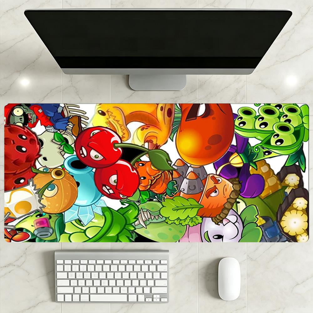 Plants Vs. Zombies Large Mouse Pad Keyboard Mat HD Print Desk Pad Non-Slip Rubber Base Suitable for Office Gaming PC Laptop