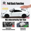 TOKAXI 1/36 Scale Nissan GTR R35 Diecast Model Car, Pull-Back Model, Nissan GTR Toy Car, Gift for Boys and Girls, White