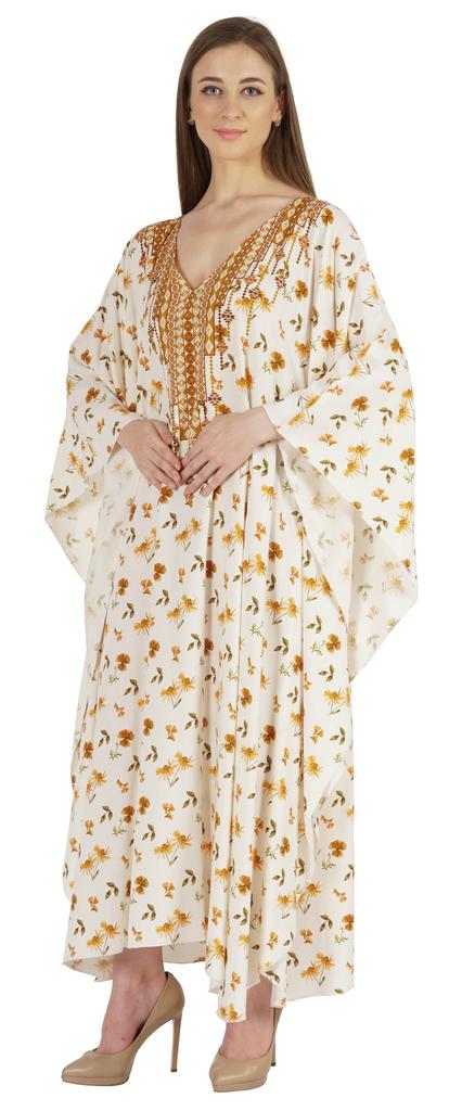 Moomaya Kimono Maxikleid Bedruckter langer Kaftan für Damen Cover-Up Kaftan Beach Resort