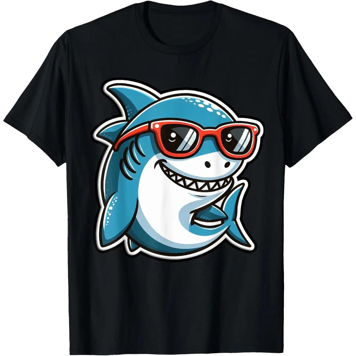 

Cool Shark in Sunglasses 70s 80s 90s Funny Shark T-Shirt XXXXXL чорний