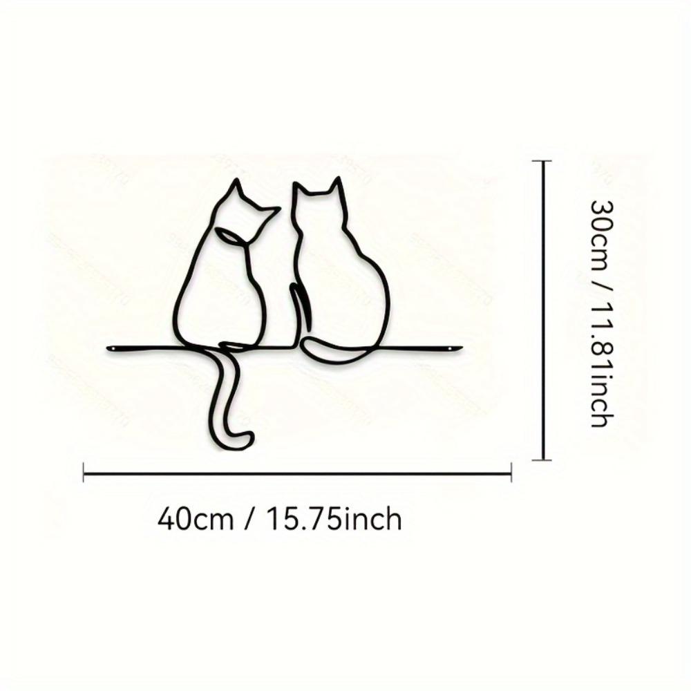 

1pc Cat Metal Wall Art, Kitten Decor, Hanging Line Art for Home, Indoor Outdoor Decoration, Simple Dog Design