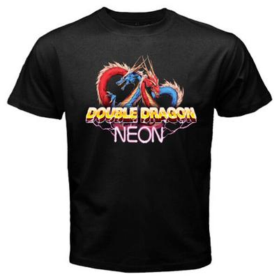 Černé unisex tričko s logem retro hry Double Dragon