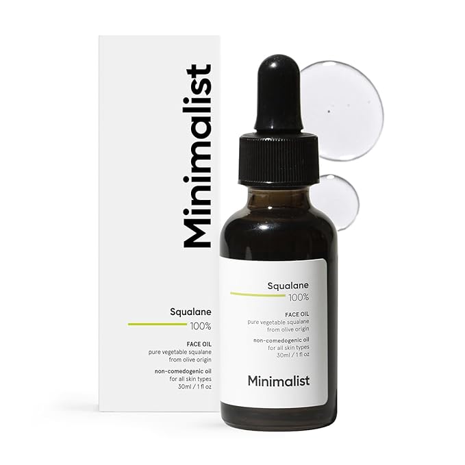 

Minimalist Squalane 100% (Plant Derived) Super-Lightweight Face Oil 30 ml | Improves Skin Hydration, Provides light Moisturization & Fine Lines 30 ML