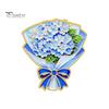 Enamel Flower Pin Set Bouquet Brooch for Women, Romantic Jewelry, Durable Floral Zinc Alloy Lapel Coats Dresses And Scarves Gold Edge Aesthetic