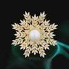Luxurious South Korean Snowflake Brooch with Zircon Inlaid Diamonds – Elegant Corsage Pin for Suits and Coats.