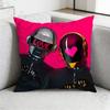 DDaft PPunk Band Pillow Case Antidustmite Pillowcase Invisible Zipper Silky Short Plush Sofa Cushion Cover