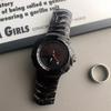 Unique Irregular Case Men's Quartz Watch Flower Dial Design Alloy Strap Wristwatch Y2K Futuristic Alien Case Black Watch