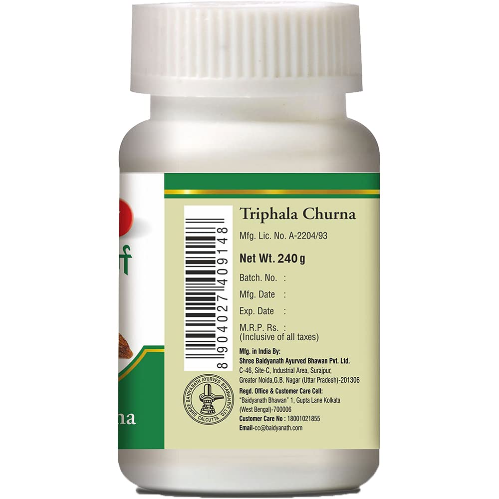 Baidyanath Asli Ayurved Triphala Churna 240gm X Pack of 2 for Digestive Health, Acidity & Gas Relief