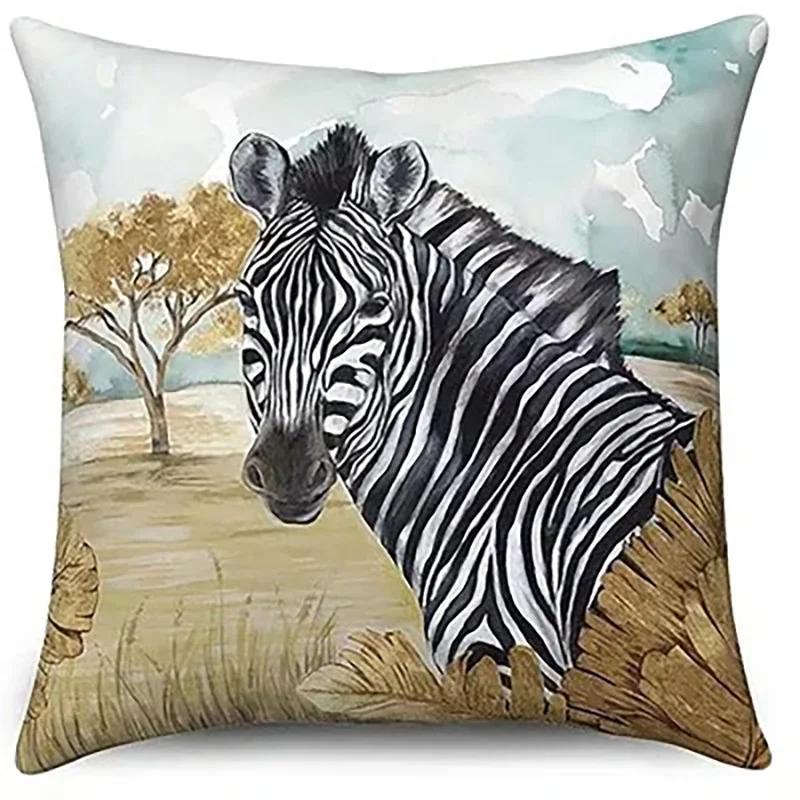 Wild Animal Zebra Leopard throw pillow cover with short plush print for living room sofa decoration cushion cover pillow covers