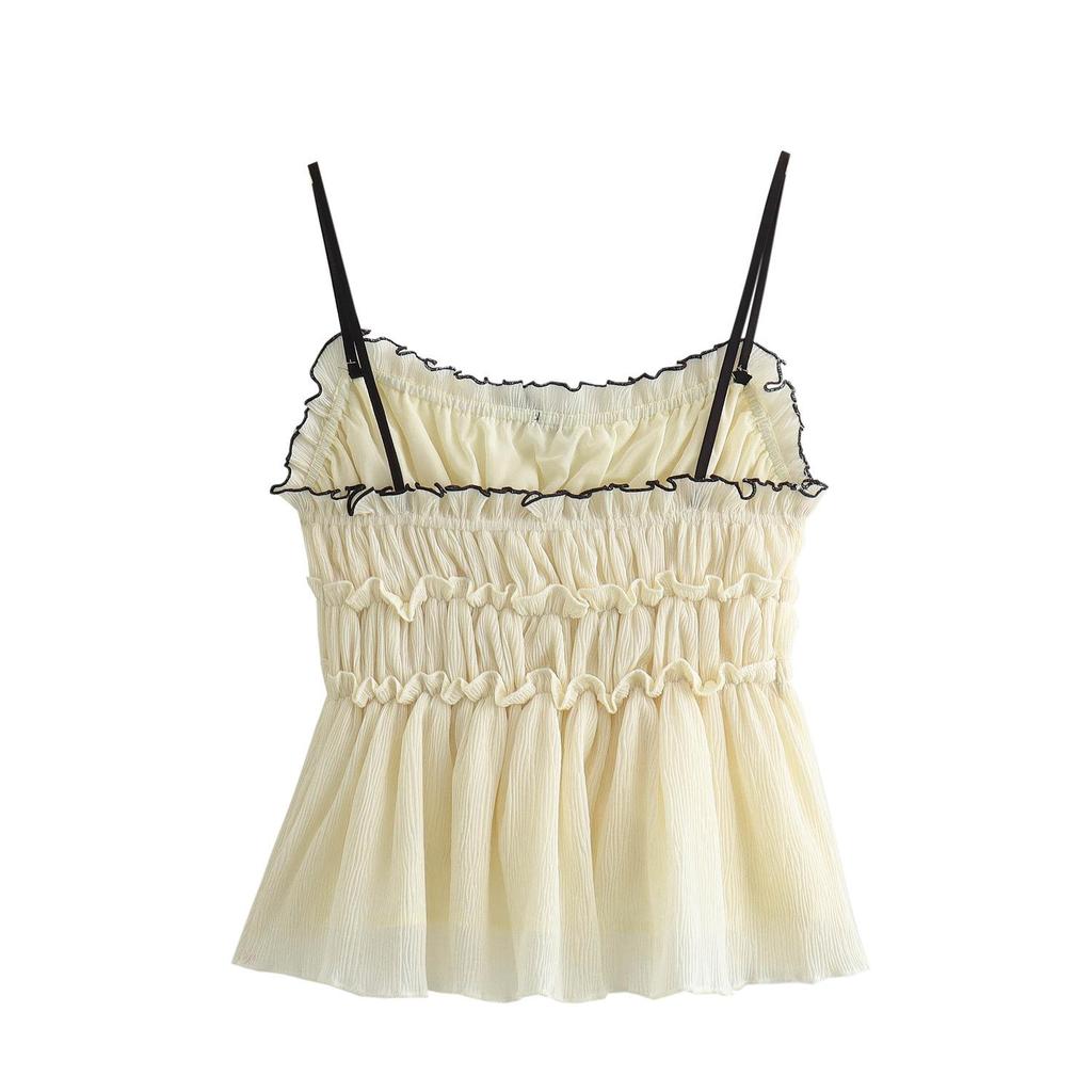 2025 Frühling/Herbst Französischer Stil Schleife Texturiertes Camisole