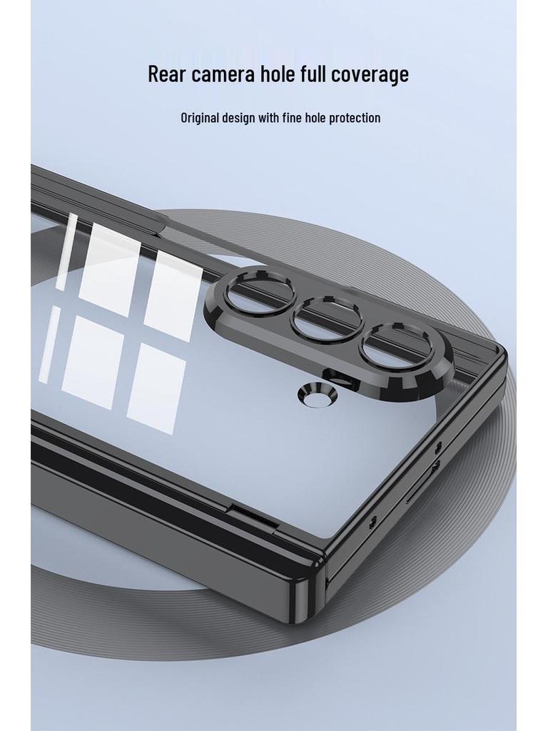 Samsung Z Fold 7 Electroplated Transparent Magnetic Protective Case