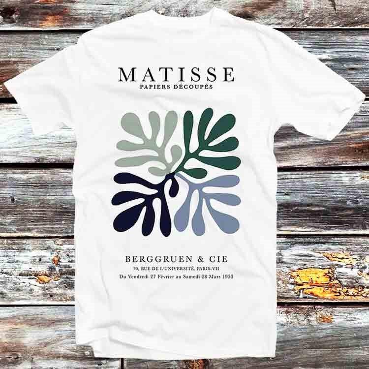 

Henri Matisse Flower Paper Decoupes Art Dark Colors T Shirt B1245 4XL