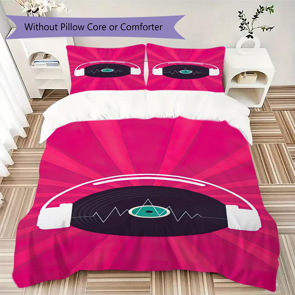 

1PC Musical elements Bedding Quilt Set Quilt Cover Pillowcase Home Decoration Birthday Gift (1 * duvet cover + 2 * pillowcase, without core)A14 135x200cm