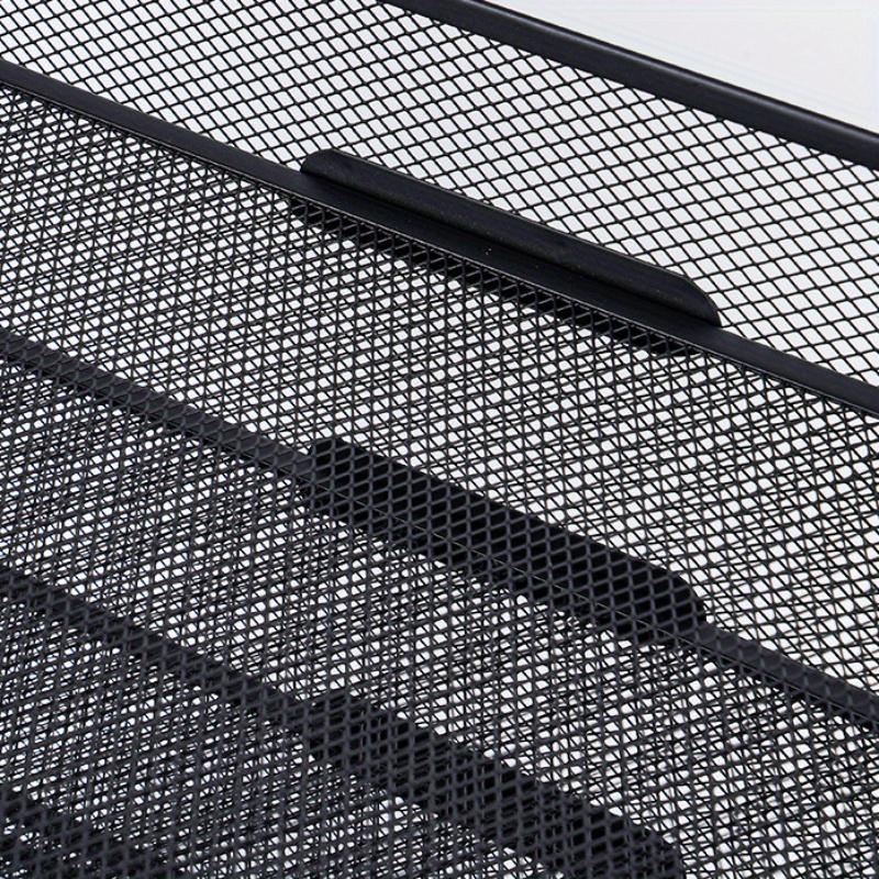 1Pc 6 Tier Paper Organizer Letter Tray - Mesh Desk File Organizer with Handle, Paper Sorter Organizer for Letter/A4 Office File Folder Holder - Black