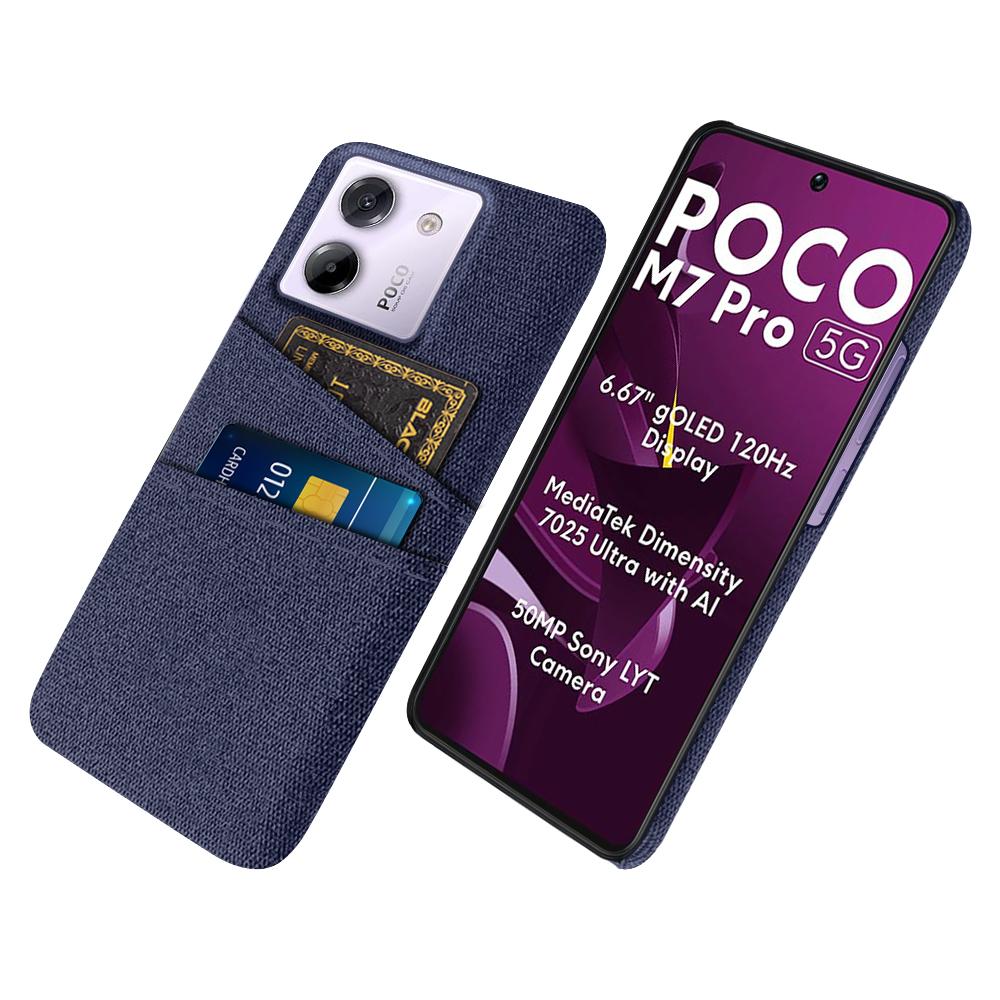 For Xiaomi Poco M7 Pro 5G Case Cloth+Hard PC Phone Cover with Dual Card Slots