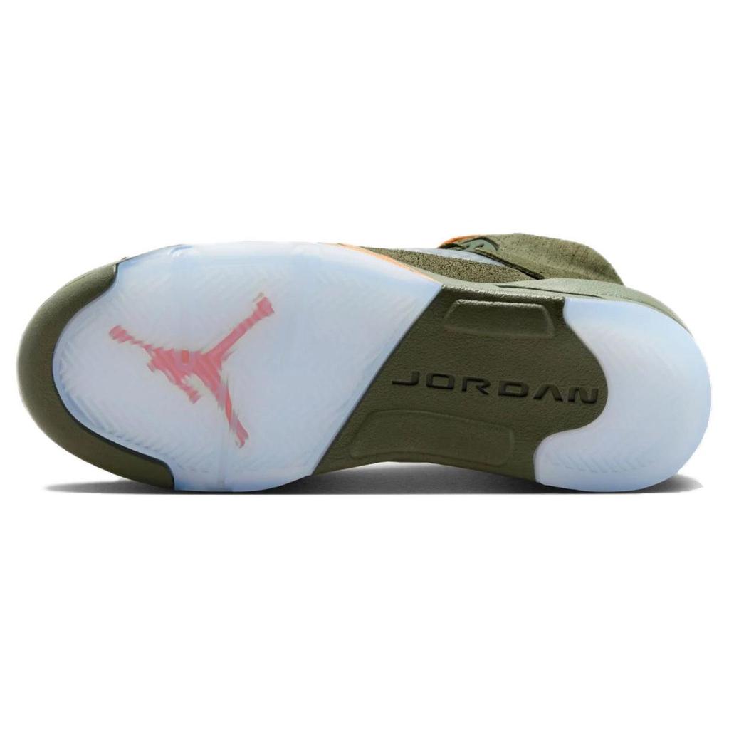 Air Jordan 5 Retro GS Olive 2024 Kids Sneakers Green Army-Olive Solar-Orange 440888-308