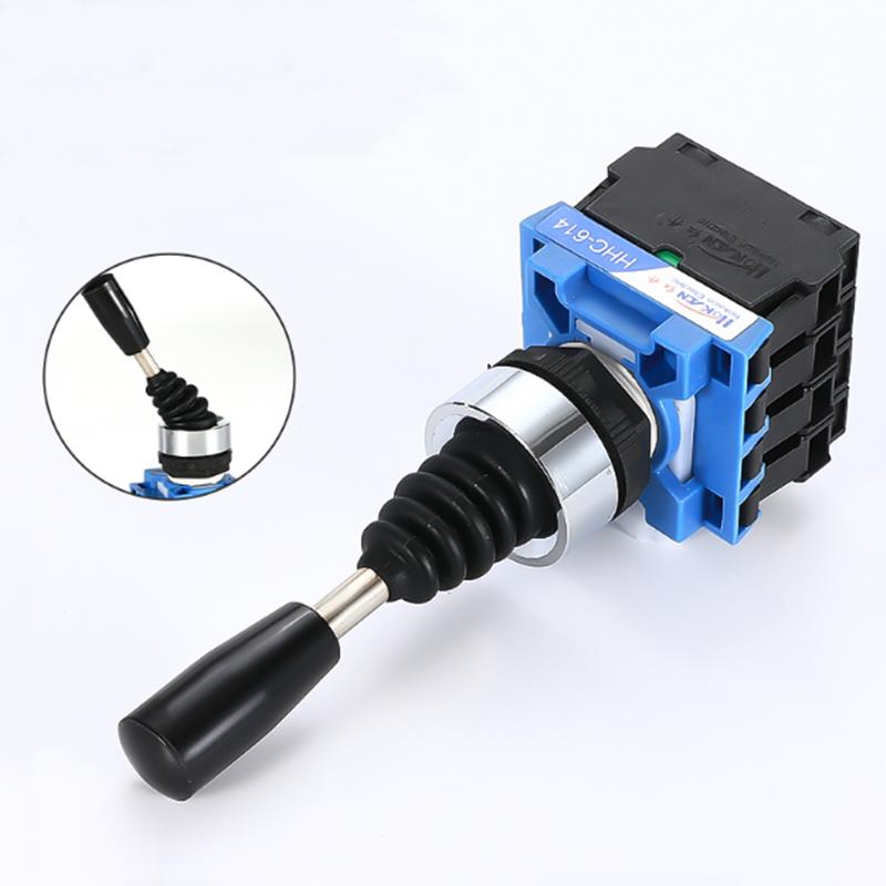 22mm Joystick Switch Momentary Monolever Cross Rocker Master Switch 2/4-Way Self-reset Self-lock 2NO 4NO HKC614 612 622 624