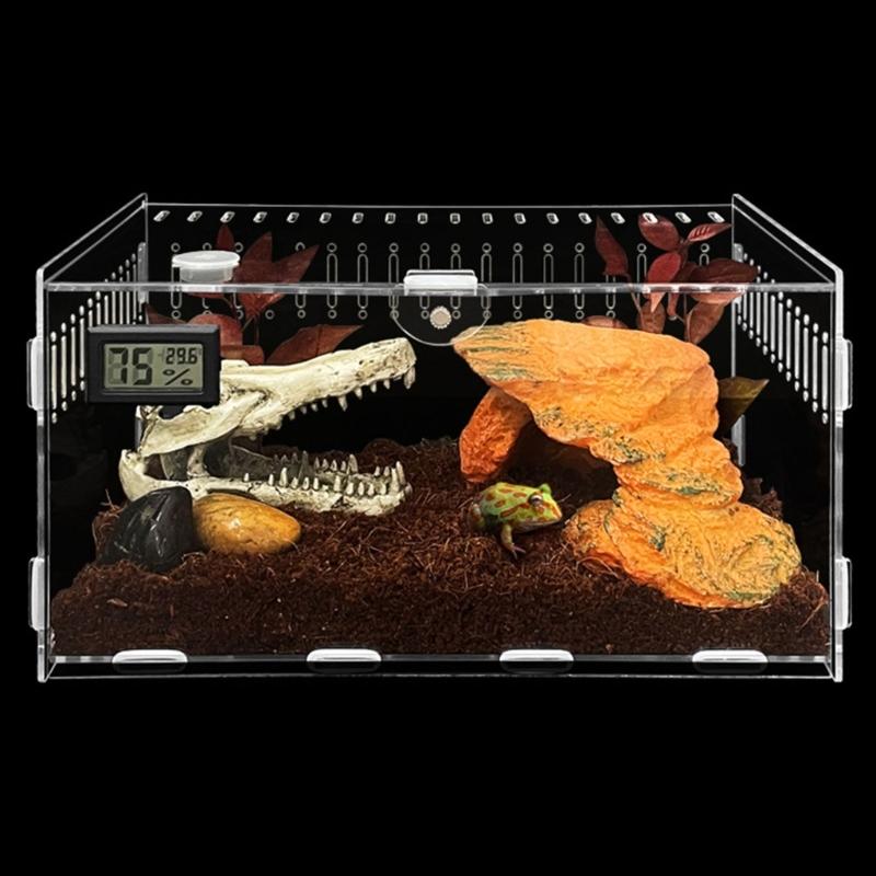 Insect Feeding Box Acrylic Clear Breeding Case for Spiders Reptiles Lizards Centipedes Small Snake 2 Size