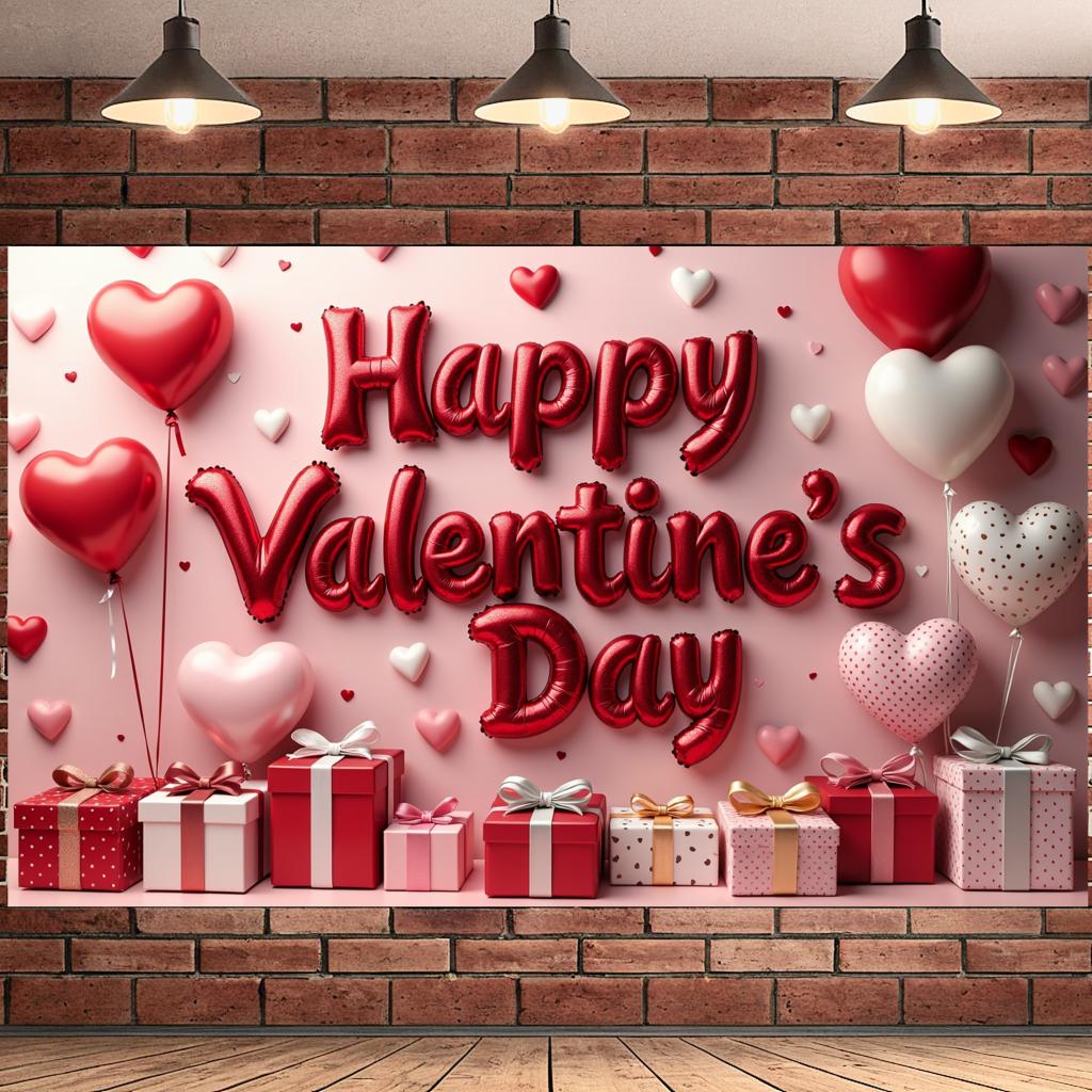 Portable Balloon Backdrop Charming Colorful Easy-to-hang Anniversary Display Thematic Event Decor for Valentine's Day