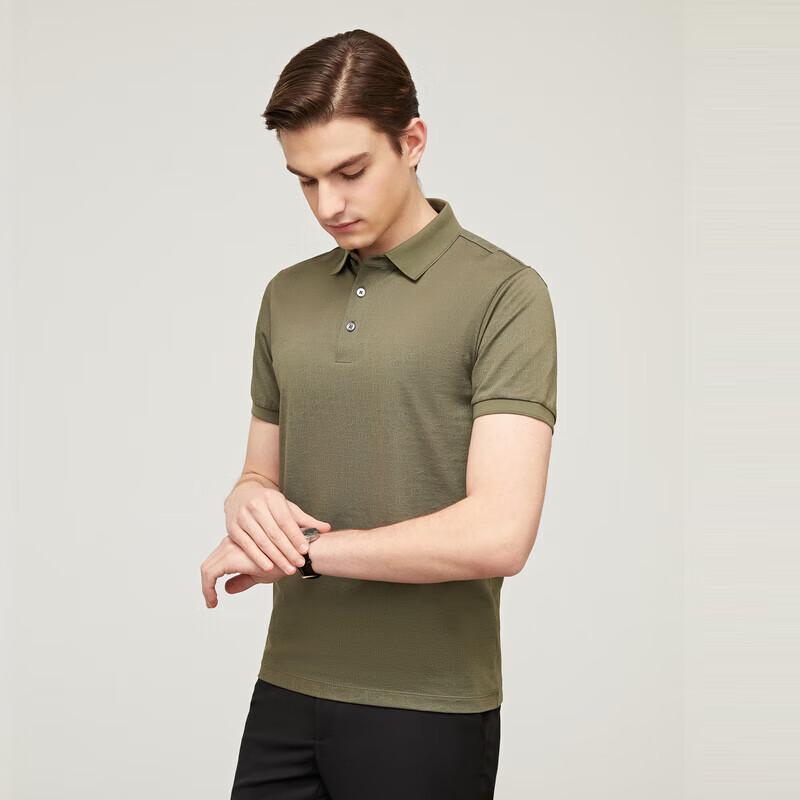 YOUNGOR Men's Summer Business Casual Short Sleeve Polo Shirt