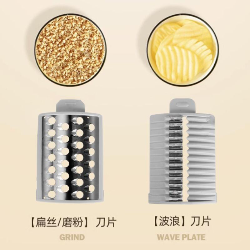 5 In 1 Hand Cranked Rotary Vegetable Cutter Slicer Multi Functional Drum Vegetable Potato Slicer Manual Cheese Chopper Machine