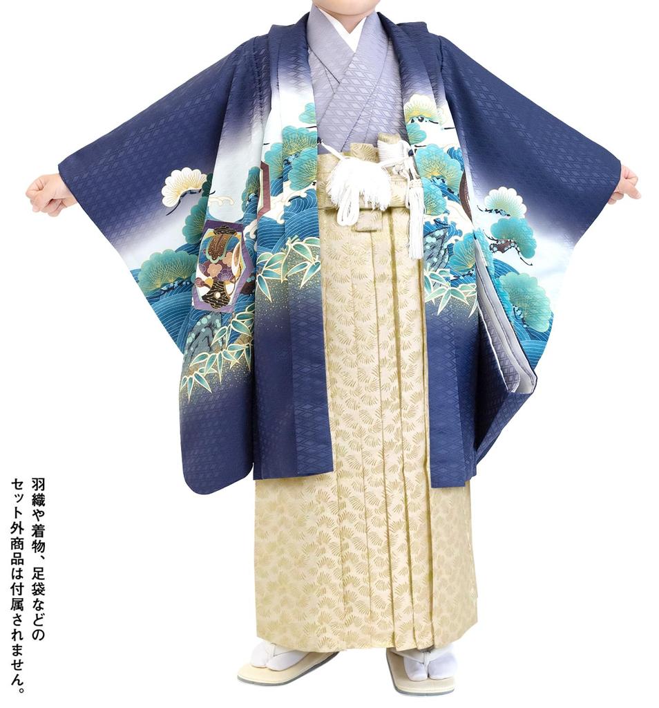 Hakama 5 let 3 roky starý strunový spodek [KYOETSU] Shichi-Go-San Boys' Set, Accessories, old, (Hakama 60cm, zlatá)