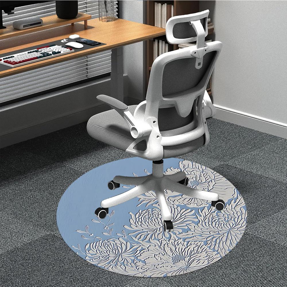 

1pc Floral Embossed Decorative Chair Carpet for Office, Non-slip, Soft and Durable Office Rug for Decoration, Perfect for Office yy260105002 80cm by 80cm