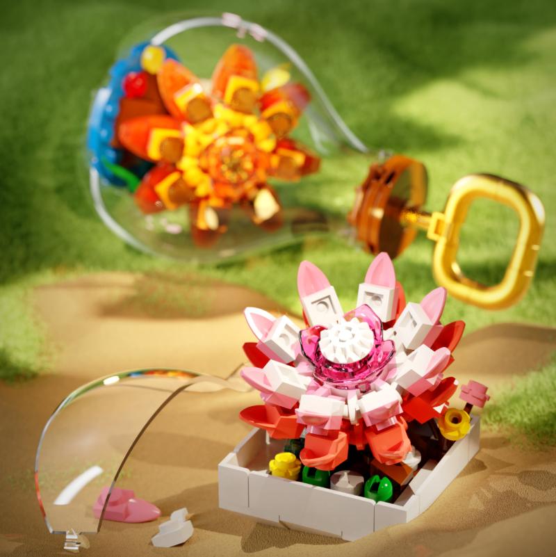 Kreatív Szukkulens Izzó Építőkockák Örök Virág Összeszerelő Kockák Lakásdekoráció Lány Ünnepi Ajándékok Gyerekjátékok