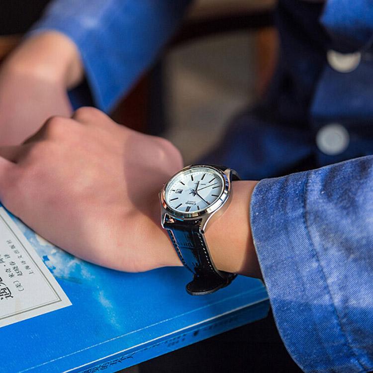 Casio Standard Series Business Casual Date Display Simple Waterproof Quartz Movement Leather Strap Watch Men Watches White MTP-1183E-7A