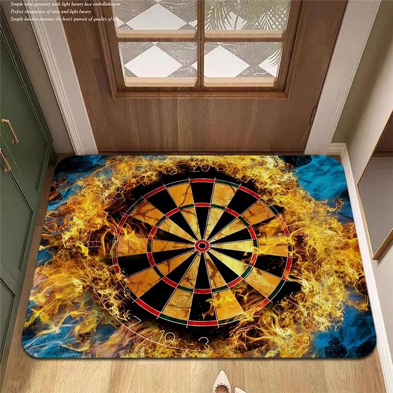 Sport Carpet Dart Board Arrow Floor Mat Dart Target Print Rugs Living Room Game Room Bedroom Rug Non-slip Door Mat Home Decor