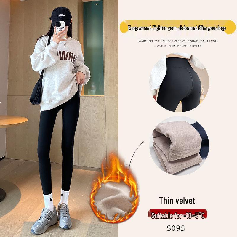 Women's Gray Barbie Yoga Pants - Fleece-Lined, Thick, Tight Leggings for Autumn/Winter 2025
